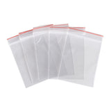 500 pc Plastic Zip Lock Bags, Resealable Packaging Bags, Top Seal, Self Seal Bag, Rectangle, Clear, 6x4cm, Unilateral Thickness: 2 Mil(0.05mm)
