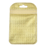 200 pc Translucent Plastic Zip Lock Bags, Resealable Packaging Bags, Rectangle, Gold, 11x7x0.03cm