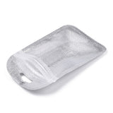 200 pc Translucent Plastic Zip Lock Bags, Resealable Packaging Bags, Rectangle, Silver, 11x7x0.03cm
