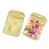 200 pc Translucent Plastic Zip Lock Bags, Resealable Packaging Bags, Rectangle, Gold, 13x8.5x0.03cm