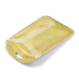 200 pc Translucent Plastic Zip Lock Bags, Resealable Packaging Bags, Rectangle, Gold, 13x8.5x0.03cm