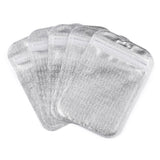 200 pc Translucent Plastic Zip Lock Bags, Resealable Packaging Bags, Rectangle, Silver, 13x8.5x0.03cm