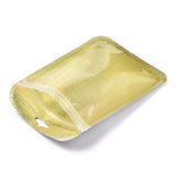 200 pc Translucent Plastic Zip Lock Bags, Resealable Packaging Bags, Rectangle, Gold, 15x10.5x0.03cm
