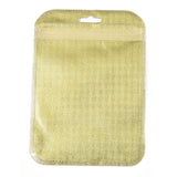 200 pc Translucent Plastic Zip Lock Bags, Resealable Packaging Bags, Rectangle, Gold, 15x10.5x0.03cm