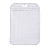 200 pc Translucent Plastic Zip Lock Bags, Resealable Packaging Bags, Rectangle, Silver, 15x10.5x0.03cm
