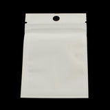 1000 pc Pearl Film Plastic Zip Lock Bags, Resealable Packaging Bags, with Hang Hole, Top Seal, Self Seal Bag, Rectangle, White, 15x10cm, inner measure: 11x9cm