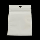 100 pc Pearl Film Plastic Zip Lock Bags, Resealable Packaging Bags, with Hang Hole, Top Seal, Self Seal Bag, Rectangle, White, 25x16cm, inner measure: 21x14.5cm
