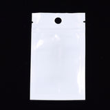 100 pc Pearl Film Plastic Zip Lock Bags, Resealable Packaging Bags, with Hang Hole, Top Seal, Rectangle, White, 10x6cm, inner measure: 7x5cm