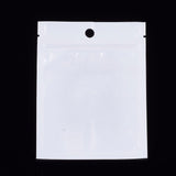 100 pc Pearl Film Plastic Zip Lock Bags, Resealable Packaging Bags, with Hang Hole, Top Seal, Rectangle, White, 12x9cm, inner measure: 8.5x8cm