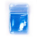 100 pc Rectangle PVC Zip Lock Bags, Resealable Packaging Bags, Self Seal Bag, Light Blue, 6x4cm, Unilateral Thickness: 4.5 Mil(0.115mm)