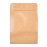 100 pc Resealable Kraft Paper Bags, Resealable Bags, Small Kraft Paper Stand up Pouch, with Window, Sandy Brown, 15.2x1.1cm