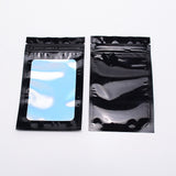 98 pc Rectangle Zip Lock Plastic Laser Bags, with Clear Window, Resealable Bags, Black, 13x8x0.02cm