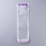 50 pc Reusable Mason Jar Shape Zipper Sealed Bags, Fresh Airtight Seal Food Storage Bags, for Nuts Candy Cookies, Purple, 31.9x10.5cm