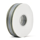 Solid Color Organza Ribbons, Golden Wired Edge Ribbon, for Party Decoration, Gift Packing, Gray, 1(25mm), about 50yard/roll(45.72m/roll)
