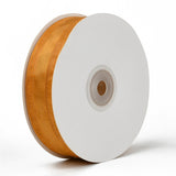 1 Roll Polyester Organza Ribbon, Pleated Ribbon, Ruffle Ribbon, Camel, 1 inch(25mm), about 50yards/roll(45.72m/roll)