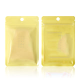 3 Bag Composite Material Clear Window Ziplock Mylar Bag, Smell Proof Resealable for Packaging Pouch Party Favor Food Lipgloss Jewelry Storage, Rectangle, Yellow, 8x6cm, 100pcs/bag