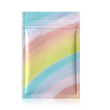 2 Bag Rectangle Composite Material Ziplock Mylar Bag, Smell Proof Resealable for Packaging Pouch Party Favor Food Lipgloss Jewelry Storage, Colorful, 15x10cm, 100pcs/set