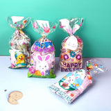 5 Bag Easter Theme OPP Cellophane Cookie Bags, Candy Bags, for Party Gift Supplies, Easter Theme Pattern, 27x12.5cm, 50pcs/bag