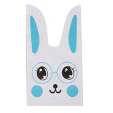 5 Bag Plastic Long Ear Cookie Bags, Candy Gift Bags, for Party Gift Supplies, Rabbit Pattern, 17x10cm, 50pcs/set