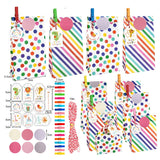 2 Set Paper Bags Sets, No Handle, with Stickers, Tags, Wood Clips, Cotton Rope, None Pattern, 5.5x9x18cm