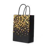 36 pc Stamping Style Kraft Paper Bags, with Handle, Gift Bags, Shopping Bags, Rectangle, Clover Pattern, 15x8x21cm