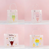 20 pc Transparent Rectangle PVC Plastic Bags, with Handle, for Shopping, Crafts, Gifts, Ice Cream Pattern, 20.5x16x9cm