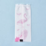 10 Bag Plastic Bag, Flamingo Printed, Nougat Candy Wrapper, Available for Bag Heat Sealer, Rectangle, Pink, 9.7x3.9x0.02cm