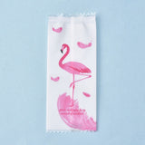 10 Bag Plastic Bag, Flamingo Printed, Nougat Candy Wrapper, Available for Bag Heat Sealer, Rectangle, Pink, 9.7x3.9x0.02cm