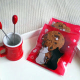 10 Bag Kitten Printed Plastic Bags, with Adhesive, Couple Cat, Colorful, 14x10cm, Unilateral Thickness: 0.035mm, Inner Measure: 11x10cm, about 95~100pcs/bag