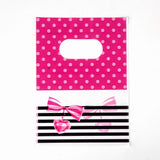 500 pc Printed Plastic Bags, Rectangle, Hot Pink, 18x13cm
