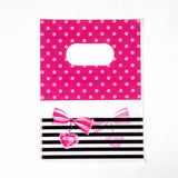 500 pc Printed Plastic Bags, Rectangle, Hot Pink, 20x15cm