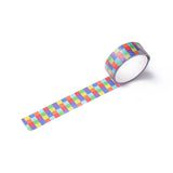 Craspire Rainbow Adhesive Paper Tape, Colorful Stripe Tape, for Card-Making, Scrapbooking, Diary, Planner, Envelope & Notebooks, Tartan Pattern, 15mm, about 3.28 Yards(3m)/Roll