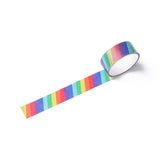 Craspire Rainbow Adhesive Paper Tape, Colorful Stripe Tape, for Card-Making, Scrapbooking, Diary, Planner, Envelope & Notebooks, Stripe Pattern, 15mm, about 3.28 Yards(3m)/Roll