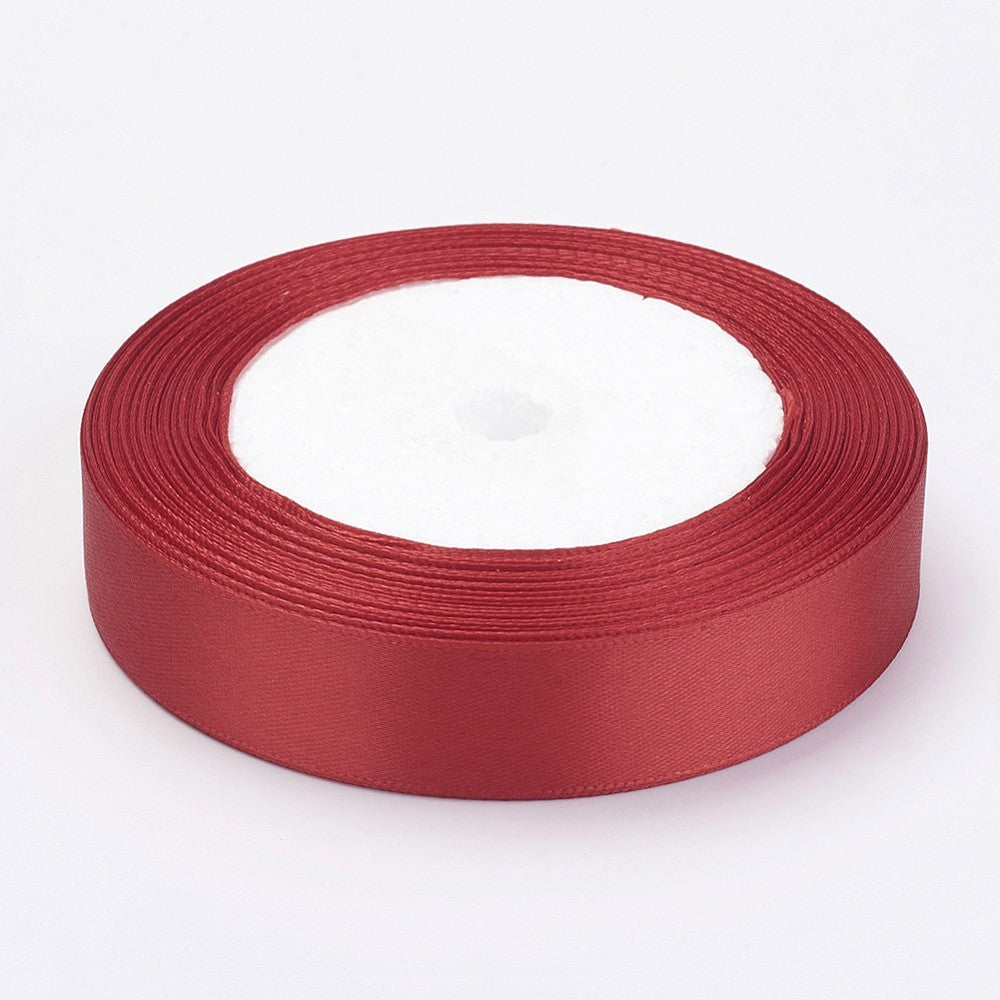 CRASPIRE 1 Roll Garment Accessories 1/4 inch(6mm) Satin Ribbon, Brown,  25yards/roll(22.86m/roll)