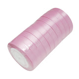 1 Group Single Face Satin Ribbon, Polyester Ribbon, Breast Cancer Pink Awareness Ribbon Making Materials, Valentines Day Gifts, Boxes Packages, Light Cyan, 3/8 inch(10mm), about 25yards/roll(22.86m/roll), 10rolls/group, 250yards/group(228.6m/group)