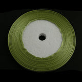 1 Group Single Face Satin Ribbon, Polyester Ribbon, Yellow Green, 1/4 inch(6mm), about 25yards/roll(22.86m/roll), 10rolls/group, 250yards/group(228.6m/group)