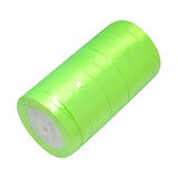 1 Group Single Face Satin Ribbon, Polyester Ribbon, Breast Cancer Pink Awareness Ribbon Making Materials, Valentines Day Gifts, Boxes Packages, Light Green, 3/8 inch(10mm), about 25yards/roll(22.86m/roll), 10rolls/group, 250yards/group(228.6m/group)
