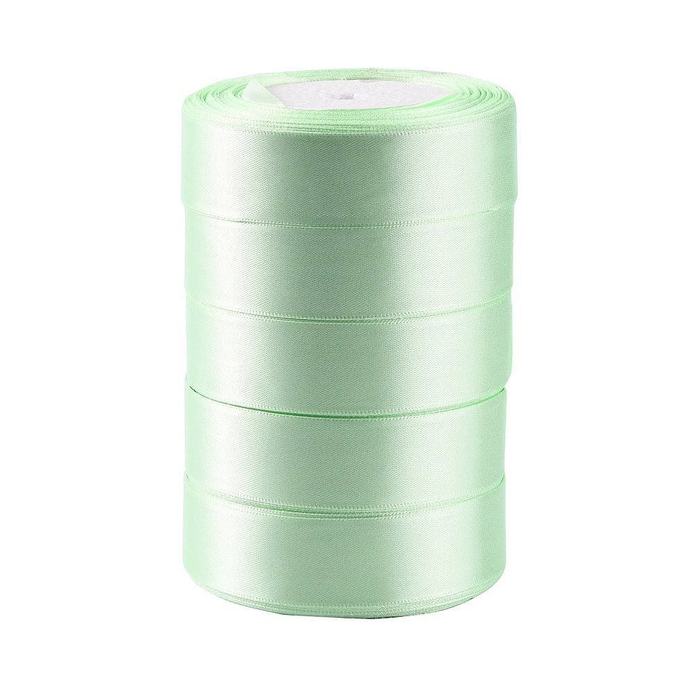 1 Group Single Face Satin Ribbon, Polyester Ribbon, Breast Cancer Pink Awareness Ribbon Making Materials, Valentines Day Gifts, Boxes Packages, Green, 3/8 inch(10mm), about 25yards/roll(22.86m/roll), 10rolls/group, 250yards/group(228.6m/group)