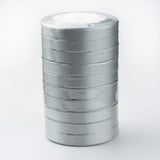 10 Rolls of 6mm Gray Satin Ribbon Double Sided Fabric Ribbon Silk Satin for Crafts Gift Wrapping Floristry Wedding Party Decoration