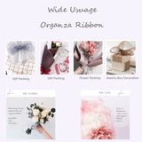 1 Group Sheer Organza Ribbon, Wide Ribbon for Wedding Decorative, Pearl Pink, 1 inch(25mm), 250Yards(228.6m)