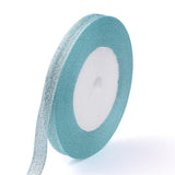 1 Bundle Organza Ribbon, Pleated/Double Ruffle Ribbon, Light Blue, 23~25mm, 30m/bundle