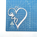 CRASPIRE Carbon Steel Cutting Dies Stencils, for DIY Scrapbooking/Photo Album, Decorative Embossing DIY Paper Card, Matte Platinum Color, with Word Love, Heart Pattern, 133x110x0.8mm, 10pc/Set