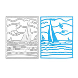 CRASPIRE Carbon Steel Cutting Dies Stencils, for DIY Scrapbooking, Photo Album, Decorative Embossing, Paper Card, Matte Platinum Color, Sailing Boat Pattern, 10.3x8x0.08cm, 10pc/Set