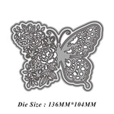 CRASPIRE Carbon Steel Cutting Dies Stencils, for DIY Scrapbooking/Photo Album, Decorative Embossing DIY Paper Card, Matte Platinum Color, Butterfly Pattern, 13.6x10.4cm, 10pcs/set