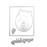 CRASPIRE Easter Theme Carbon Steel Cutting Dies Stencils, for DIY Scrapbooking, Photo Album, Decorative Embossing, Paper Card, Rabbit and Egg with Word Happy Easter, Matte Platinum Color, 10.7x12.9cm, 10pcs/set