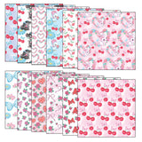 Craspire 12 Sheets 12 Styles Cute Pocketbook Stickers Simple Junk Journal Pocketbook Stickers, None Self-Adhesive, Mixed Color, Mixed Patterns, 14x14cm, 12 styles, 1 sheet/style, 12 sheets/bag, 10bags/set