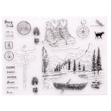 Craspire Clear Silicone Stamps, for DIY Scrapbooking, Photo Album Decorative, Cards Making, Stamp Sheets, Mountain Pattern, 22.5x17cm, 10sheets/set
