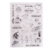 Craspire Clear Silicone Stamps, for DIY Scrapbooking, Photo Album Decorative, Cards Making, Stamp Sheets, Ocean Themed Pattern, 21x15cm, 10sheets/set
