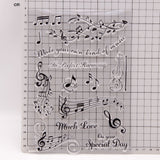 Craspire Clear Silicone Stamps, for DIY Scrapbooking, Photo Album Decorative, Cards Making, Stamp Sheets, Musical Note Pattern, 21x15cm, 10sheets/set