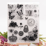 CRASPIRE Clear Silicone Stamps, for DIY Scrapbooking, Photo Album Decorative, Cards Making, Stamp Sheets, Flower & Butterfly & Crown Pattern, Mixed Patterns, 21.5x17cm, 10sheets/set